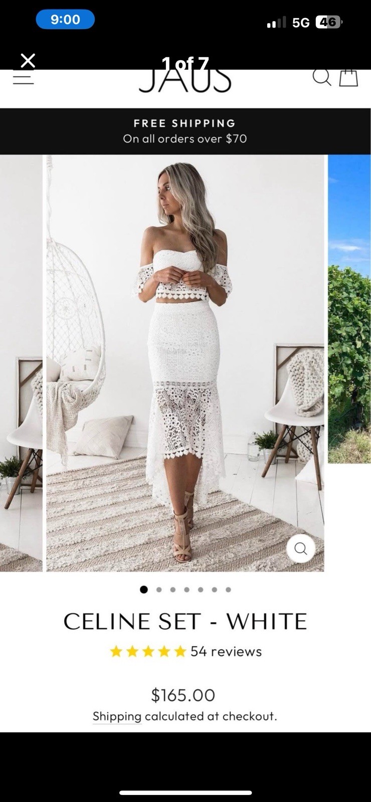 JAUS Celine White Lace 2-Piece Off-Shoulder Set M Party Top & Skirt JAUS Celine White Lace 2-Piece Off-Shoulder Set M Party Top & Skirt