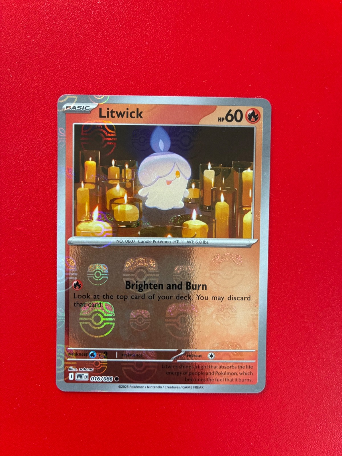 The Pokémon Company Litwick 016/086 Sv: White Flare Basic HP60 Master Ball Holo