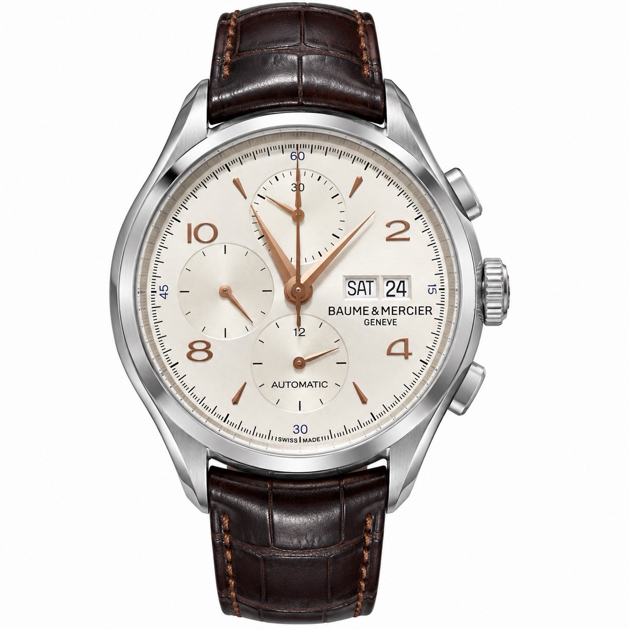 Baume & Mercier Clifton Chronograph Automatic M0A10123 43mm Authentic Brown Band