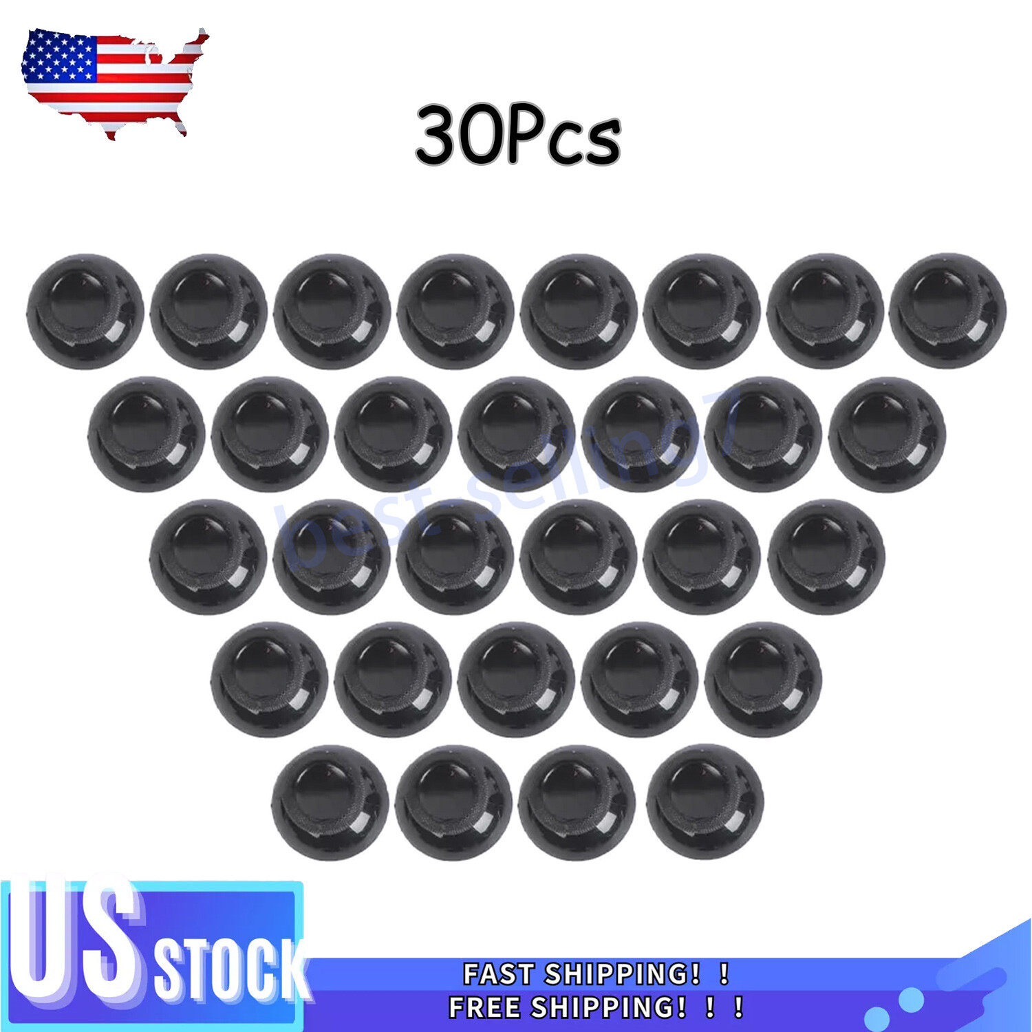 30Pcs FOR XBOX ONE CONTROLLER BLACK THUMBSTICKS ANALOG STICKS ROCKER CAP NEW USA