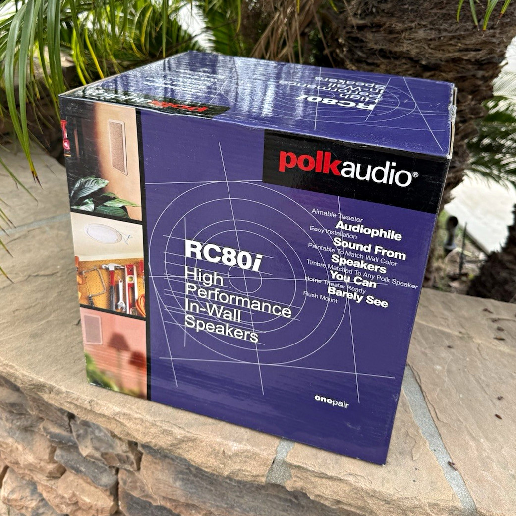 Polk Audio RC80i High Performance In-Wall Speakers Pair White NEW SEALED NIB