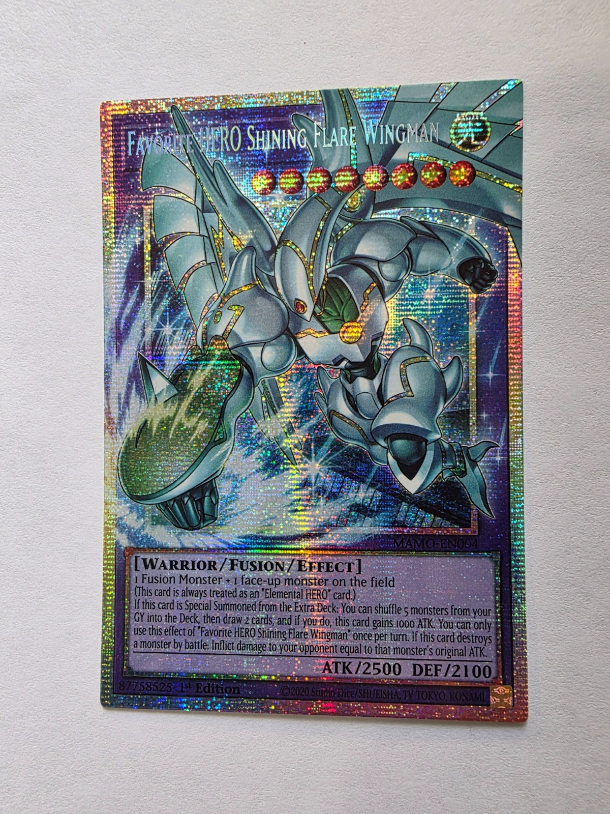 Yu-Gi-Oh Favorite Hero Shining Flare Wingman MAMO-EN004 Extended Starlight Rare Yu-Gi-Oh Favorite Hero Shining Flare Wingman MAMO-EN004 Extended Starlight Rare