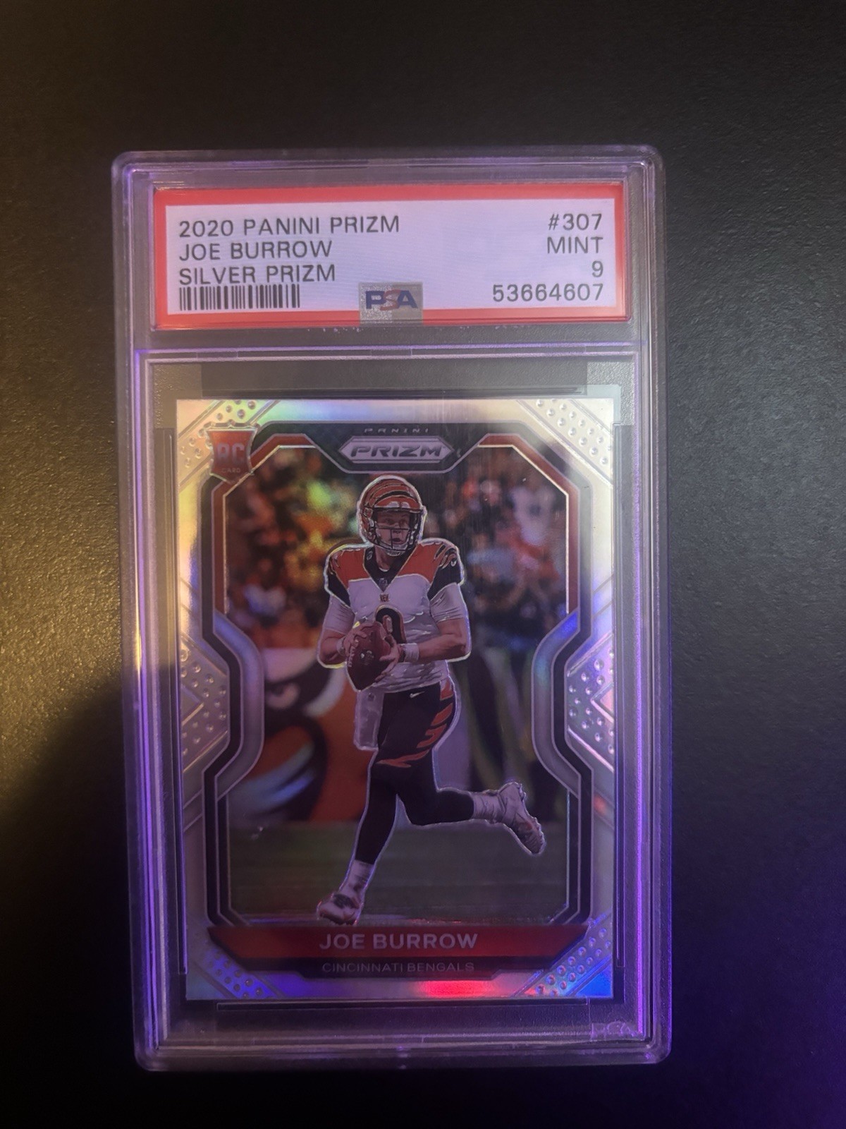 Panini 2020 Prizm Joe Burrow Rookie #307 Silver Prizm Cincinnati Bengals MINT 9