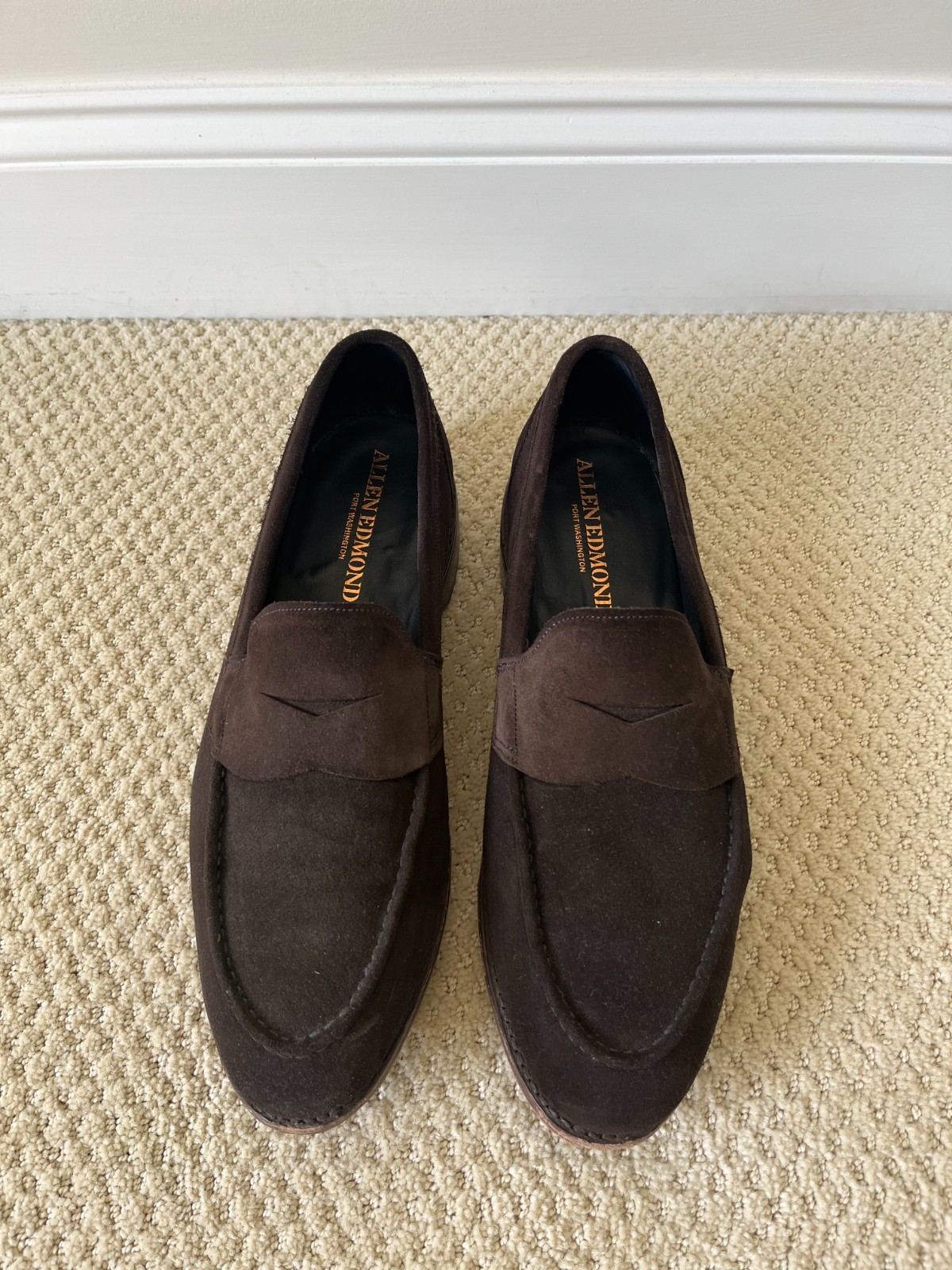 Allen Edmonds Mercer Street Brown Suede Loafers 12D Allen Edmonds Mercer Street Brown Suede Loafers 12D