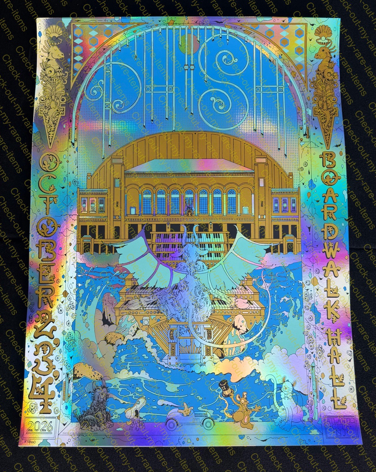 🎹 Phish Foil Poster Boardwalk Hall Atlantic City New Jersey 10/2 10/3 10/4