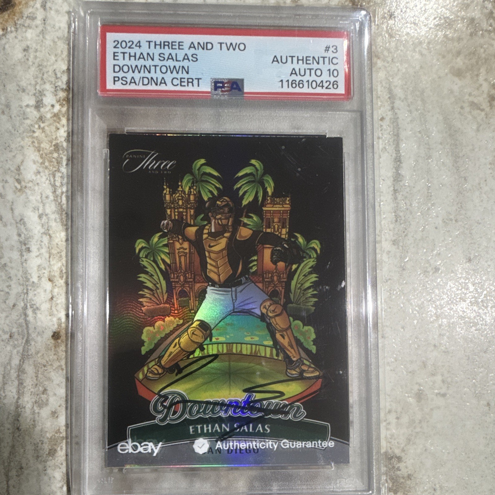 Panini 2024 Three and Two Downtown Ethan Salas #3 RC Padres PSA/DNA Auto Panini 2024 Three and Two Downtown Ethan Salas #3 RC Padres PSA/DNA Auto