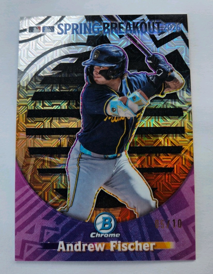 2026 Bowman Chrome Andrew Fischer Spring Breakout Black Mojo Refractor 05/10