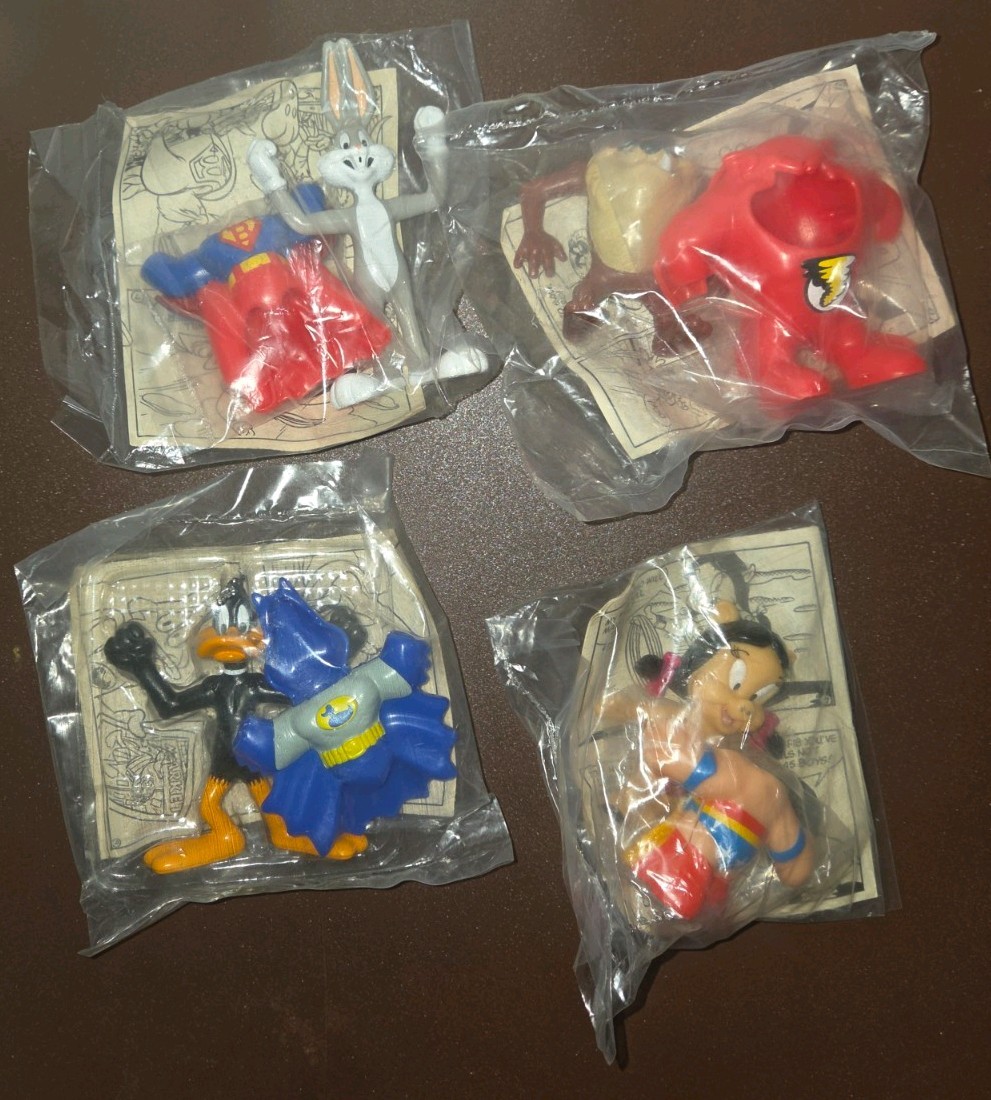 NEW McDonalds 1991 Looney Tunes Super Heroes Happy Meal Complete Set NEW McDonalds 1991 Looney Tunes Super Heroes Happy Meal Complete Set