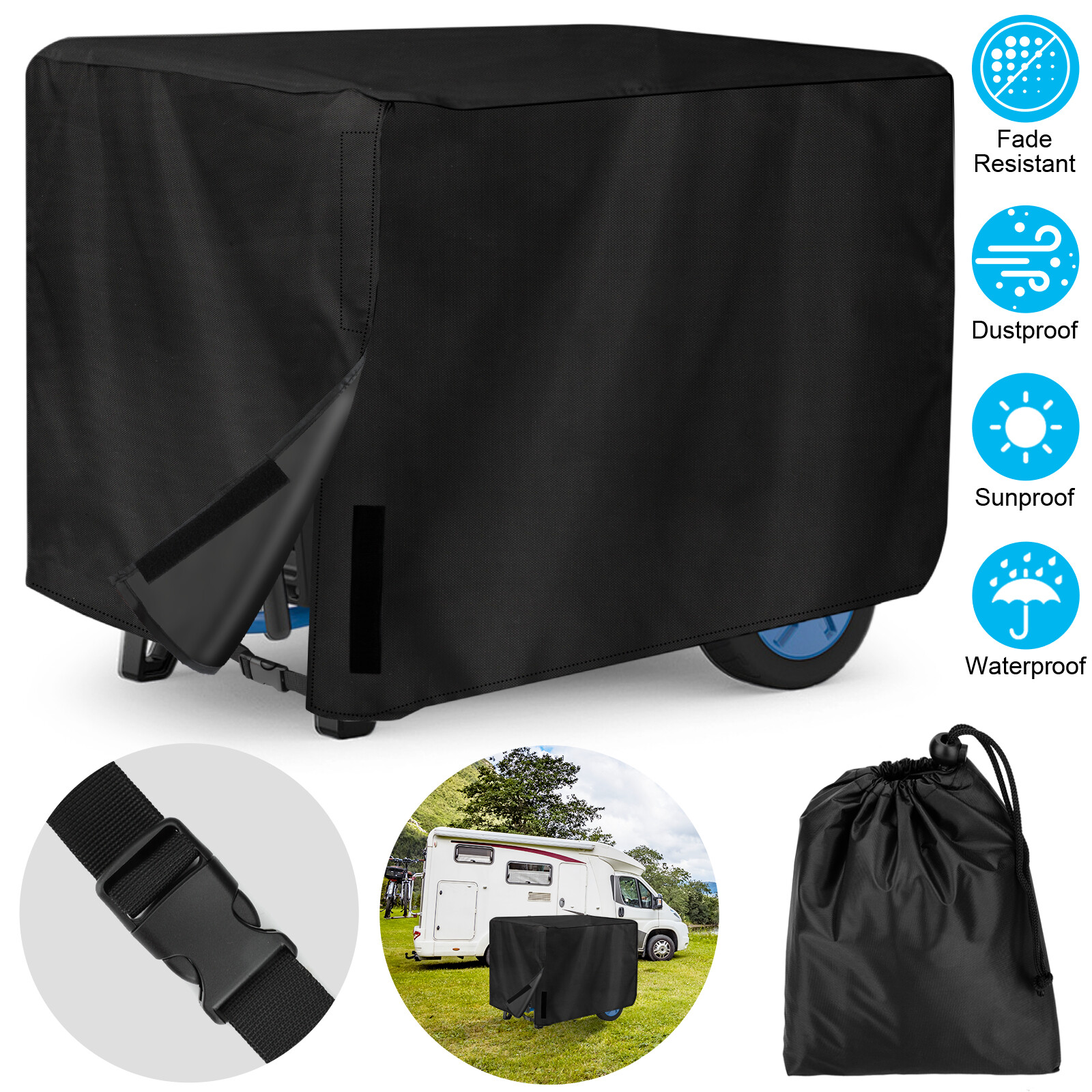 Heavy Duty Universal Generator Cover 210D Waterproof 20*20*26in for 5000-10000W Heavy Duty Universal Generator Cover 210D Waterproof 20*20*26in for 5000-10000W