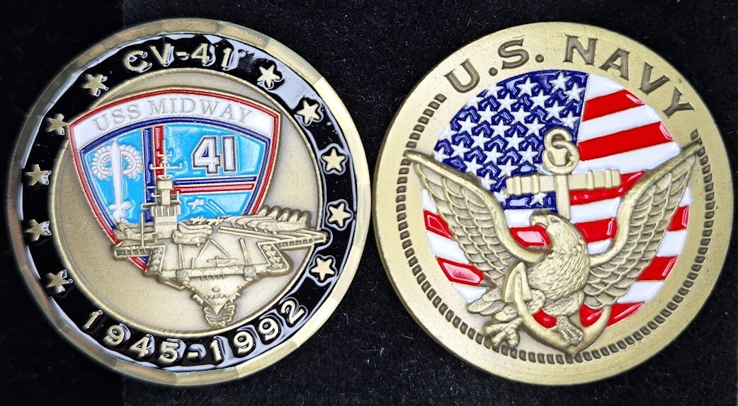 CV-41 USS MIDWAY - Navy Challenge Coin