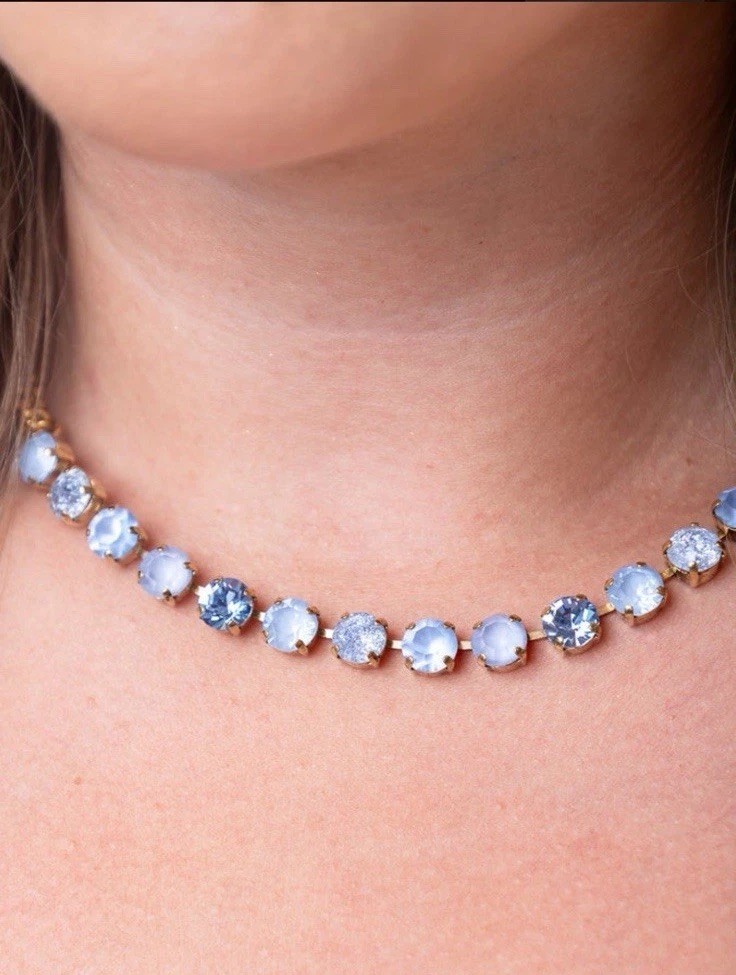 Diva Custom Mini Oakland Necklace in Blue Mix TOVA Diva Custom Mini Oakland Necklace in Blue Mix TOVA