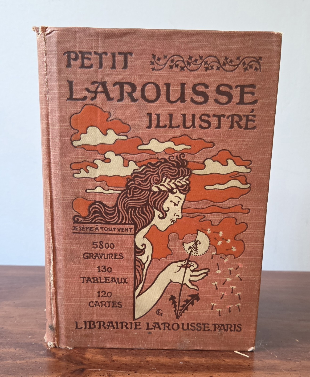 1910 Petit Larousse Illustre French Dictionary Antique Art Nouveau Illustrated