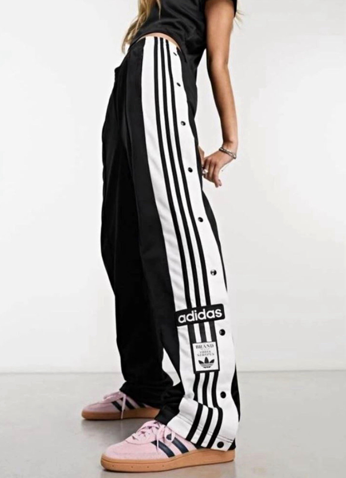 New Adidas Originals Adibreak PT Women’s Black/White Snap Track Pants Size S New Adidas Originals Adibreak PT Women’s Black/White Snap Track Pants Size S