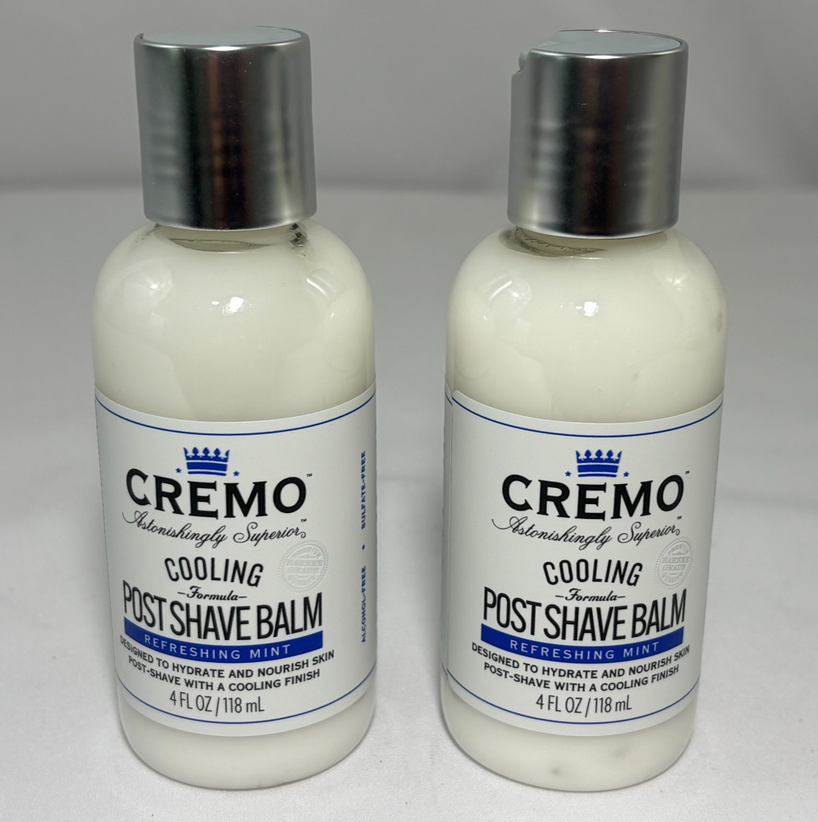 2 PACK Cremo Refreshing Mint Cooling Post Shave Balm 4 oz Hard to Find NEW 2 PACK Cremo Refreshing Mint Cooling Post Shave Balm 4 oz Hard to Find NEW