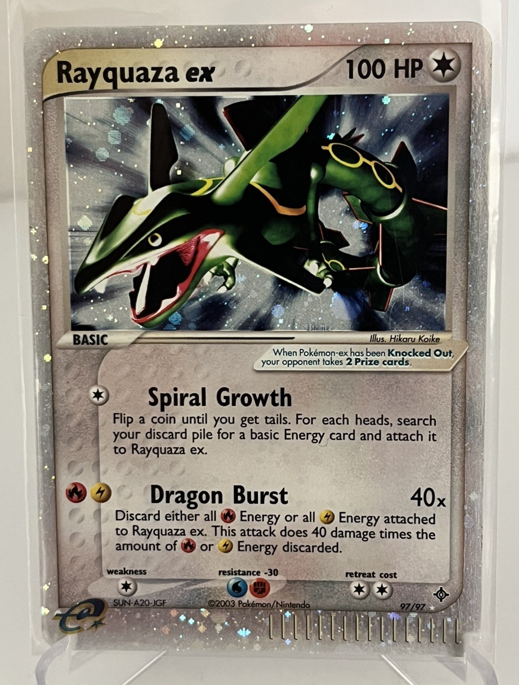Pokémon TCG Rayquaza ex 97/97 Holo EX Dragon 2003 Near Mint Pokémon TCG Rayquaza ex 97/97 Holo EX Dragon 2003 Near Mint