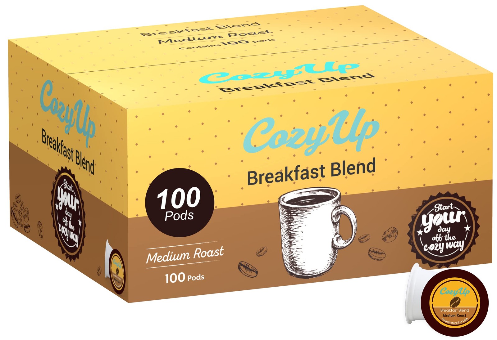 Cozy Up | 100-Count | Medium Roast Breakfast Blend Single-Serve Coffee Pods
