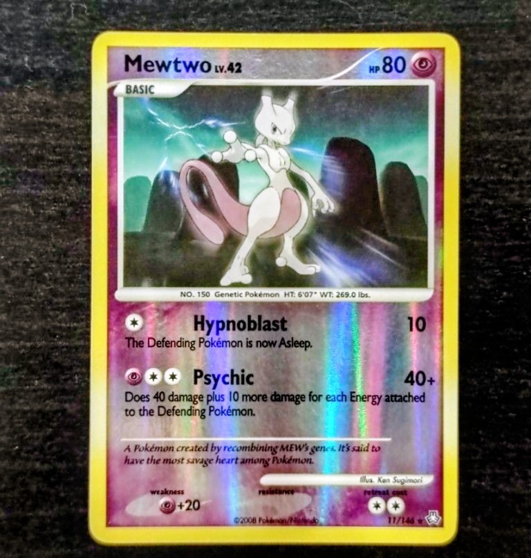 Pokemon TCG Mewtwo 11/146~2008 Legends Awakened Reverse Holo Rare. Unplayed Cond