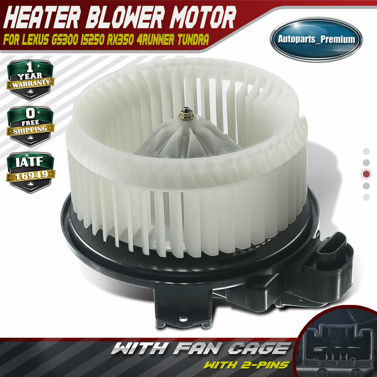 HVAC A/C Heater Blower Motor w/ Fan Cage for Toyota Camry 4Runner Dodge Lexus