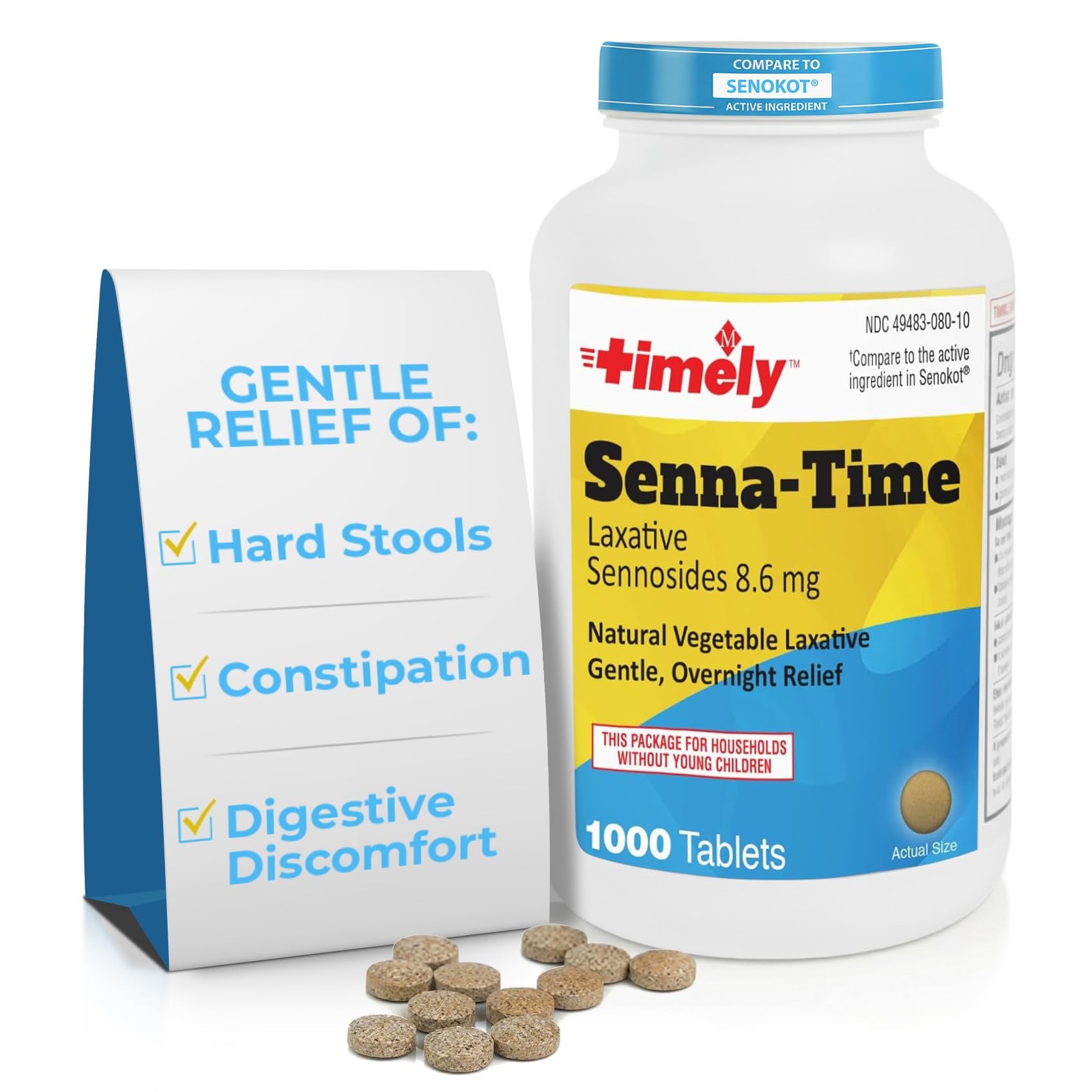 TIME-Cap Labs Senna Time Laxative 1000 Count (Pack of 1), Only TIME-Cap Labs Senna Time Laxative 1000 Count (Pack of 1), Only