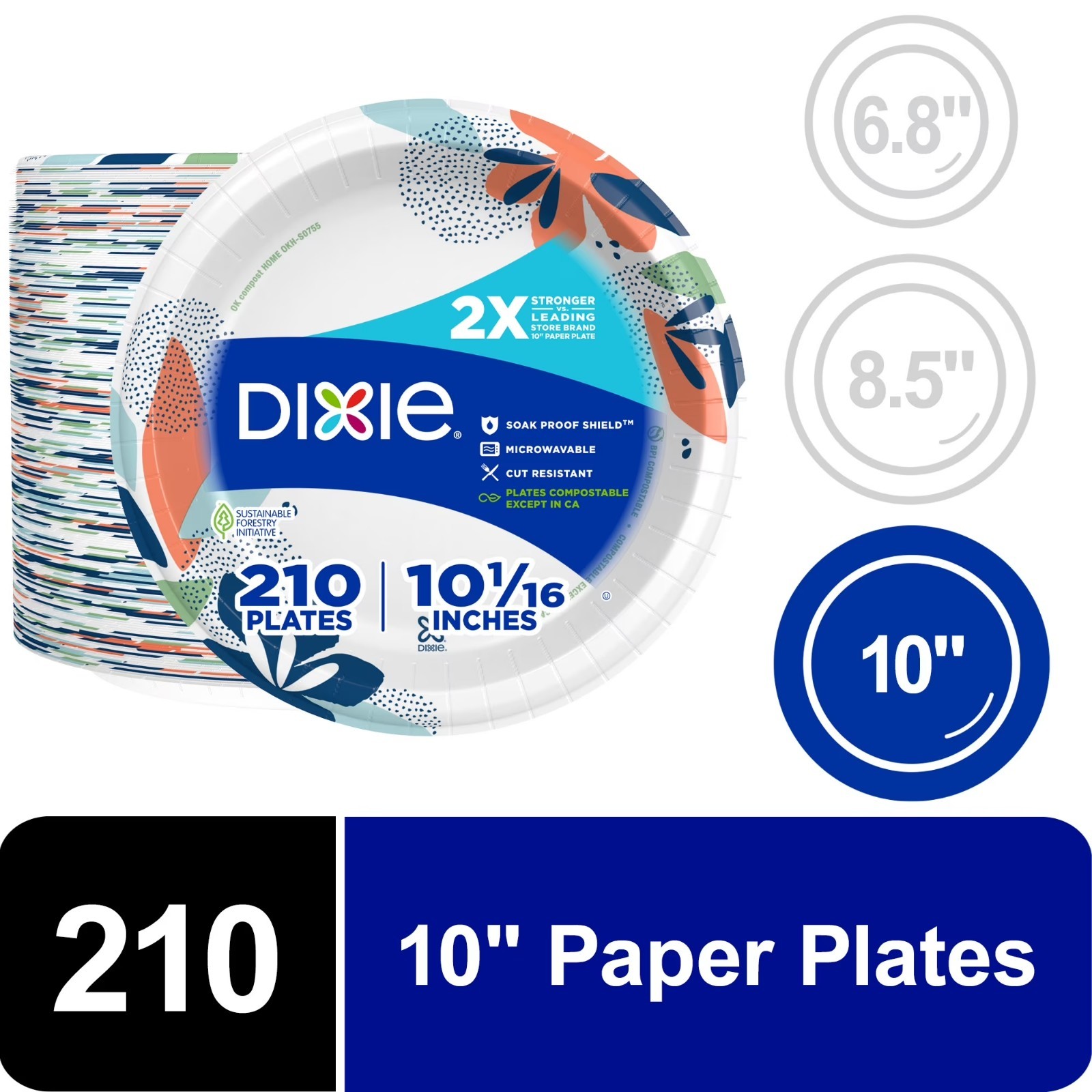 Dixie Everyday Disposable Paper Plates, 10\