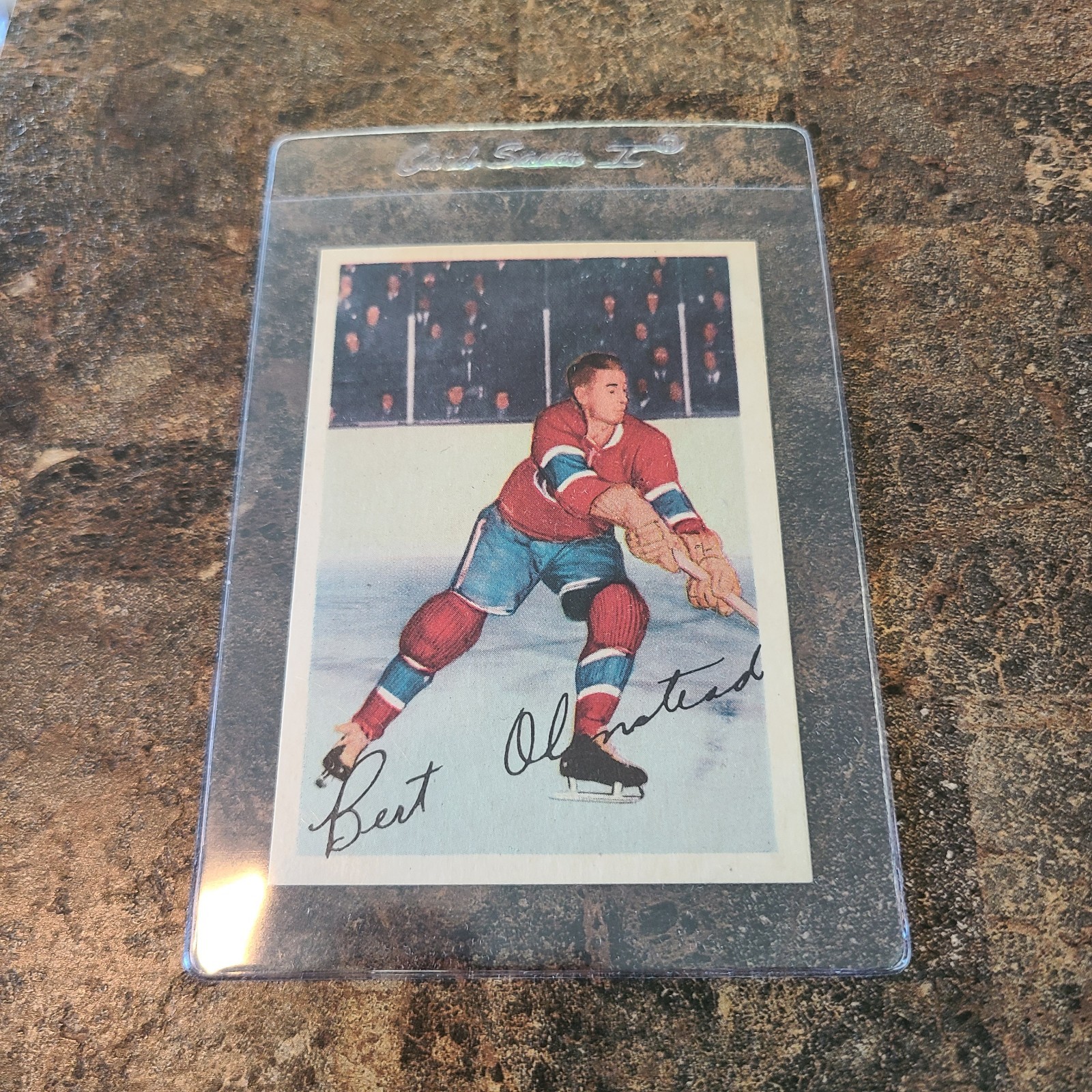 1953-54 Parkhurst Hockey - Bert Olmstead #19 Montreal Canadiens Exmt.