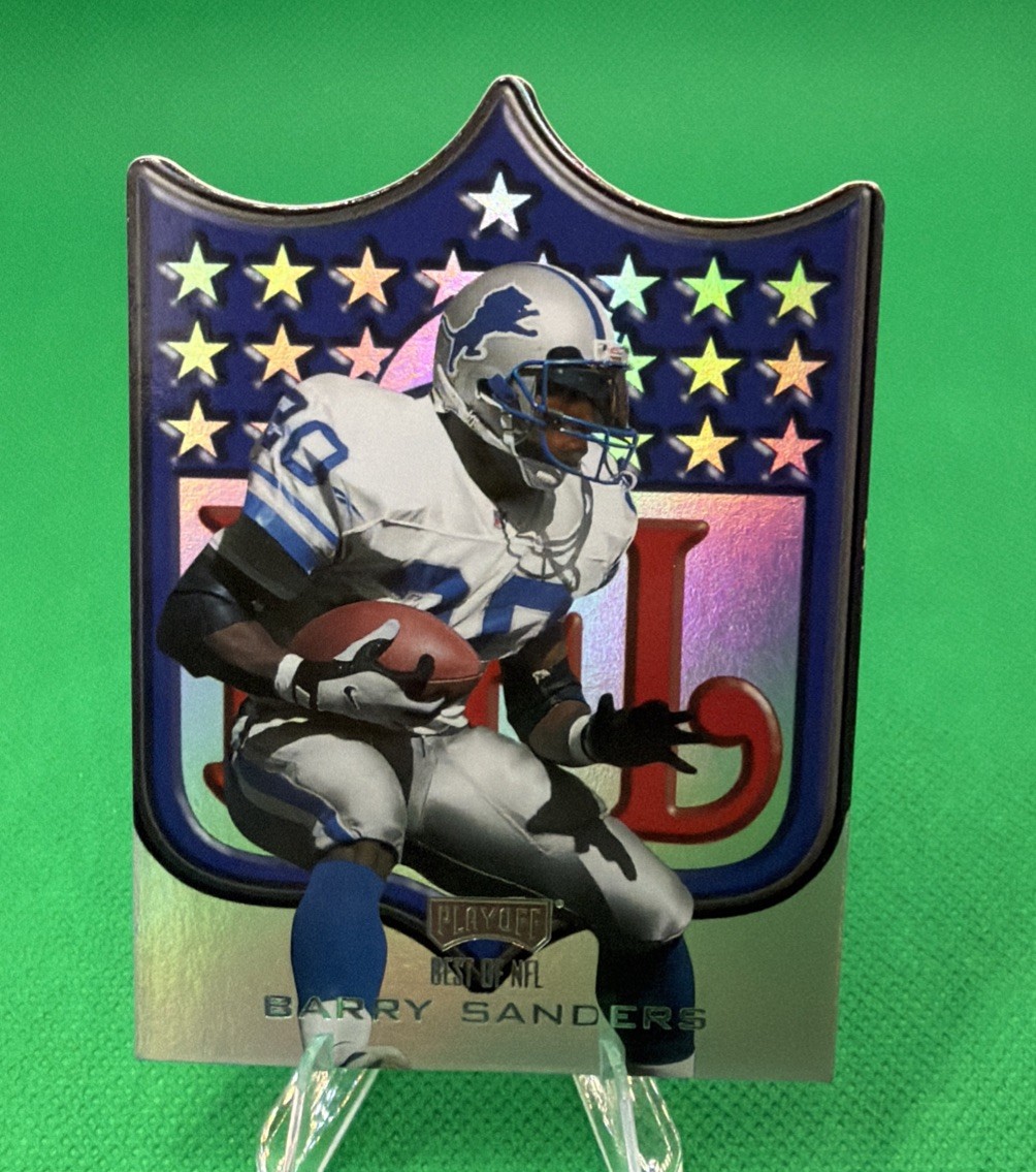 1998 Playoff Prestige Best of NFL Die-Cut Barry Sanders SP NFL SHIELD 🔥RARE🔥