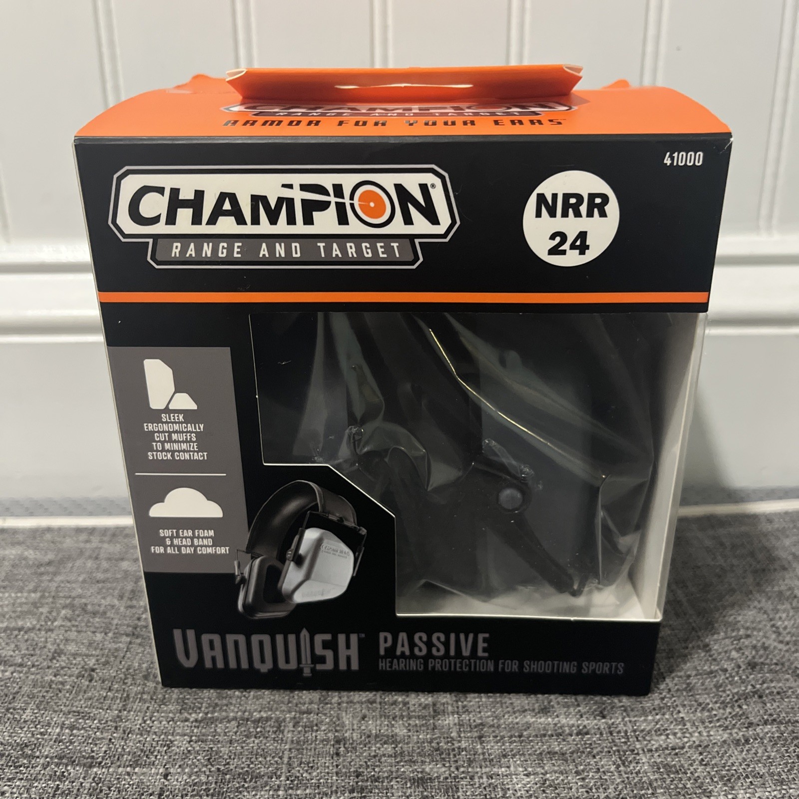Champion Traps Targets Vanquish Gray Passive Ear Protection Muffs 24NRR - NEW Champion Traps Targets Vanquish Gray Passive Ear Protection Muffs 24NRR - NEW