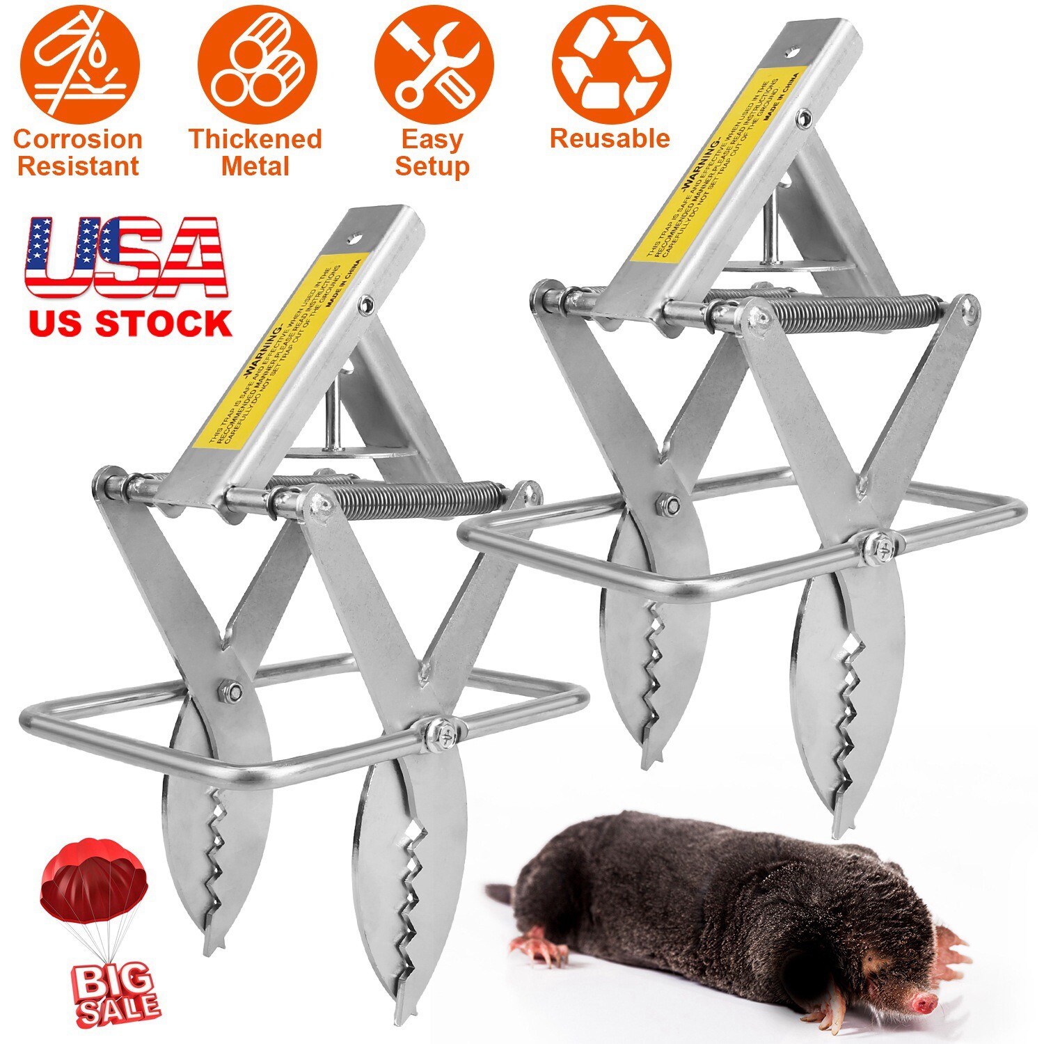 2PCS Mole Traps Scissor Mole Gopher Rodent Control Trap For Outdoor Lawn Garden 2PCS Mole Traps Scissor Mole Gopher Rodent Control Trap For Outdoor Lawn Garden
