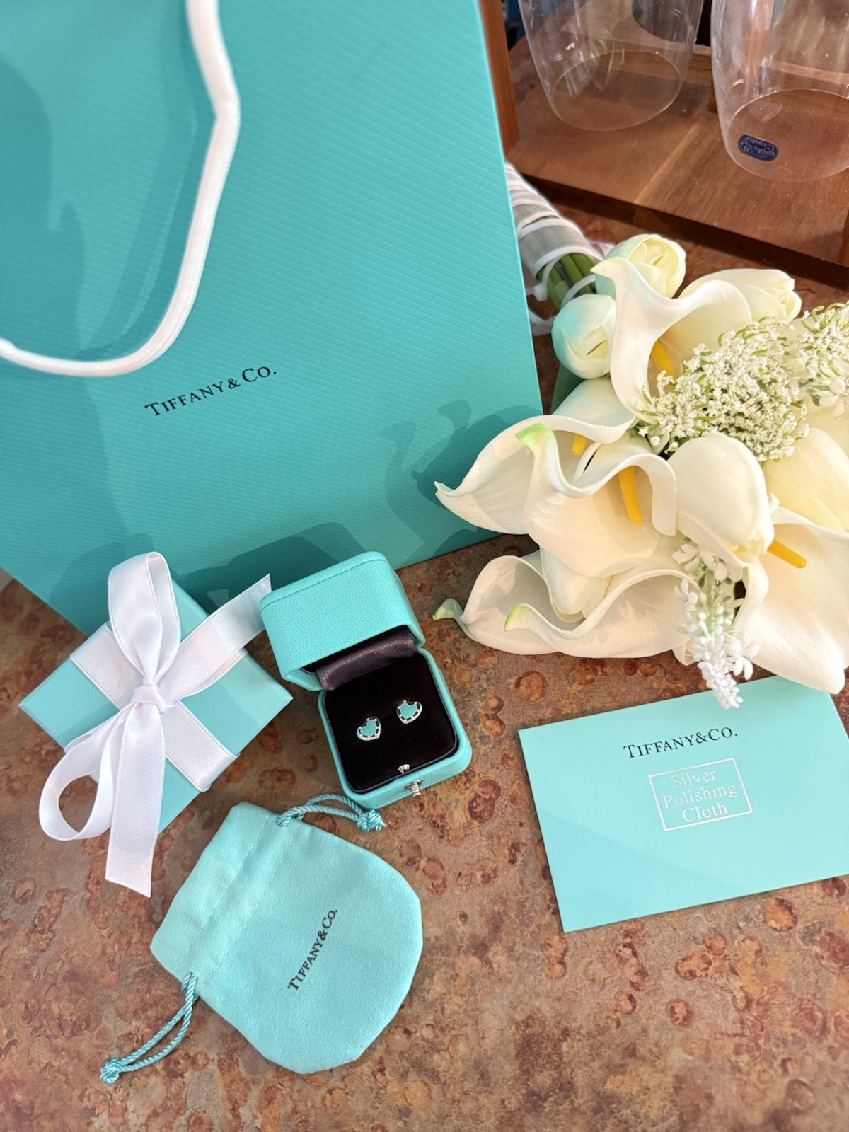 Love Tiffany Co. Blue Heart Earrings Original Love Tiffany Co. Blue Heart Earrings Original