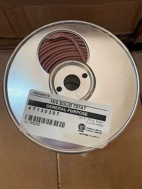 Genesis / Honeywell 18/5 Thermostat Wire 18 Gauge 5 Conductor 250' Reel 47130307
