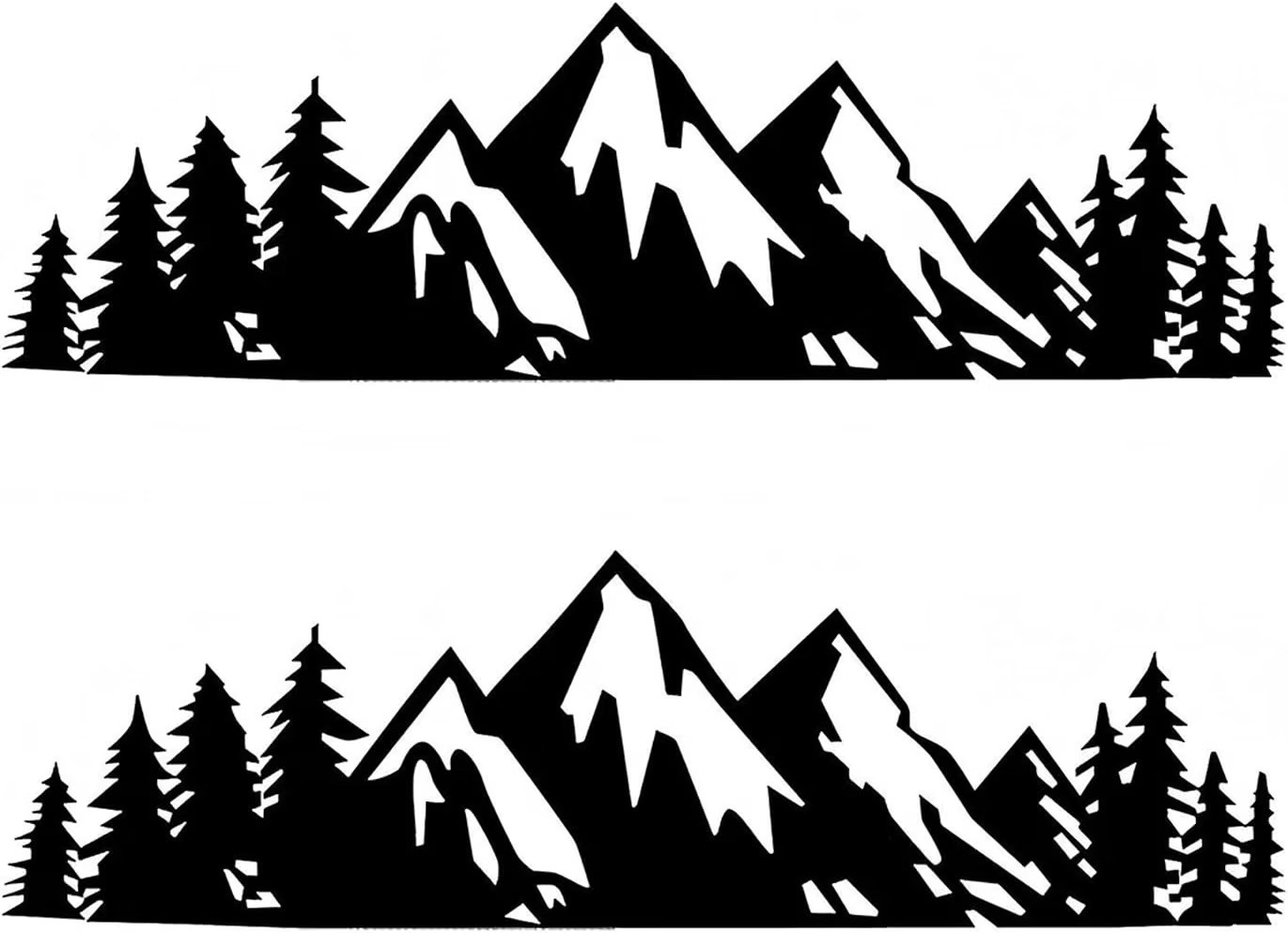 2PCS Snow Mountain Tree Stickers for Car, 7\ 2PCS Snow Mountain Tree Stickers for Car, 7\