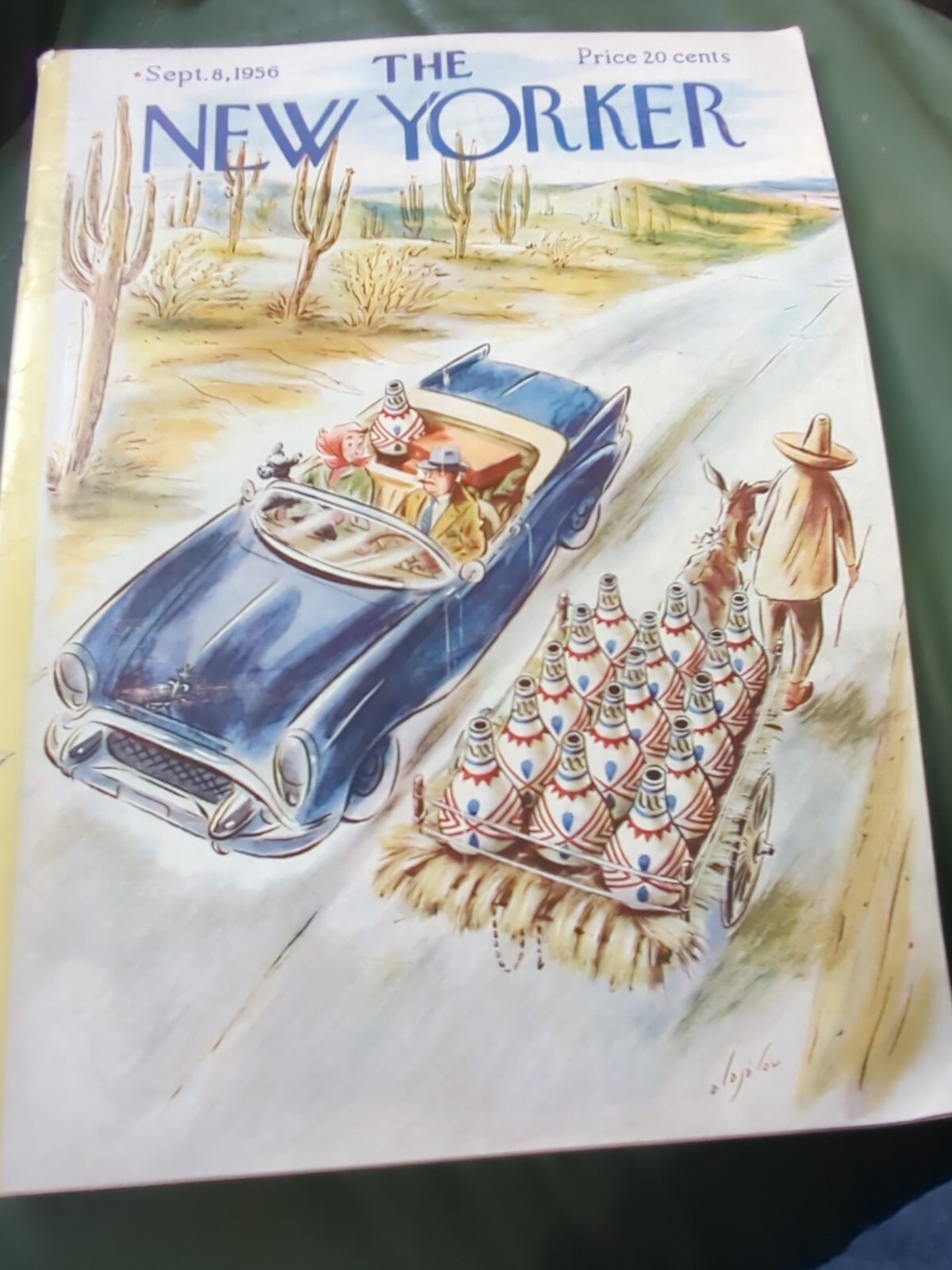 1956 , September 8 THE NEW YORKER MAGAZINE - ILLUSTRATED COVER ART 1956 , September 8 THE NEW YORKER MAGAZINE - ILLUSTRATED COVER ART