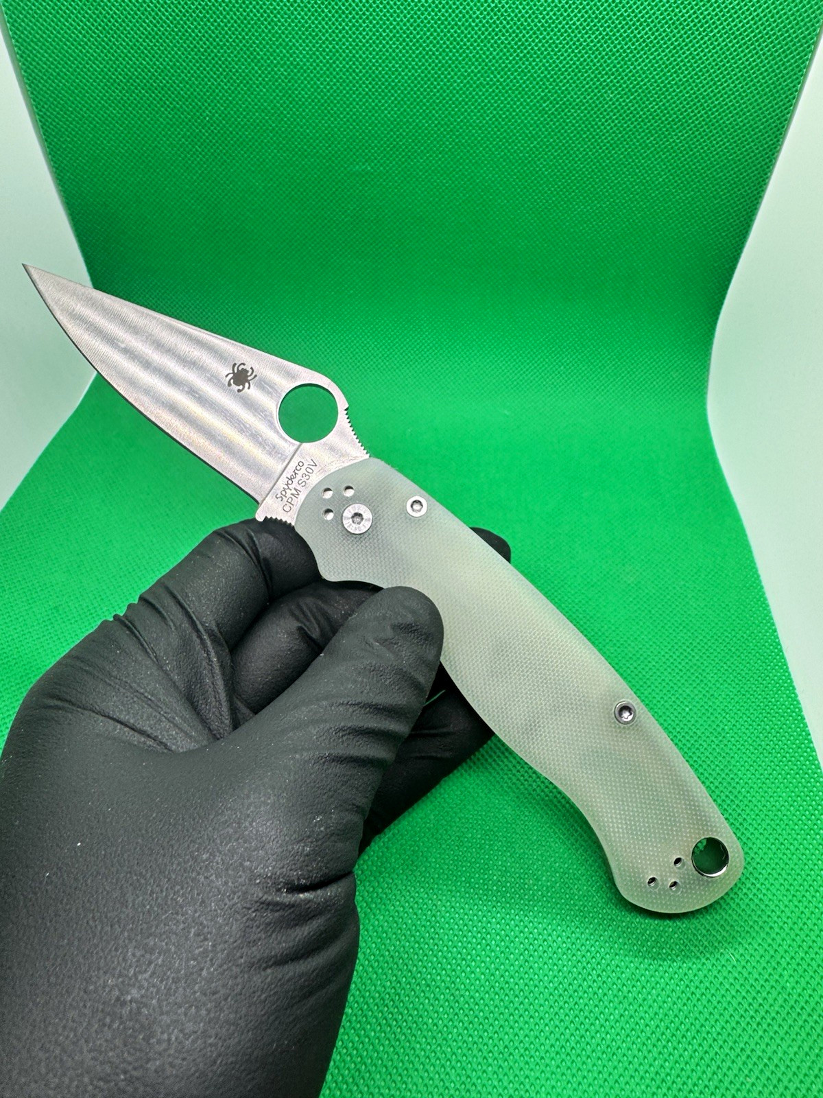 Spyderco M4 Paramilitary 2 Knife JADE G-10 (3.4\ Spyderco M4 Paramilitary 2 Knife JADE G-10 (3.4\