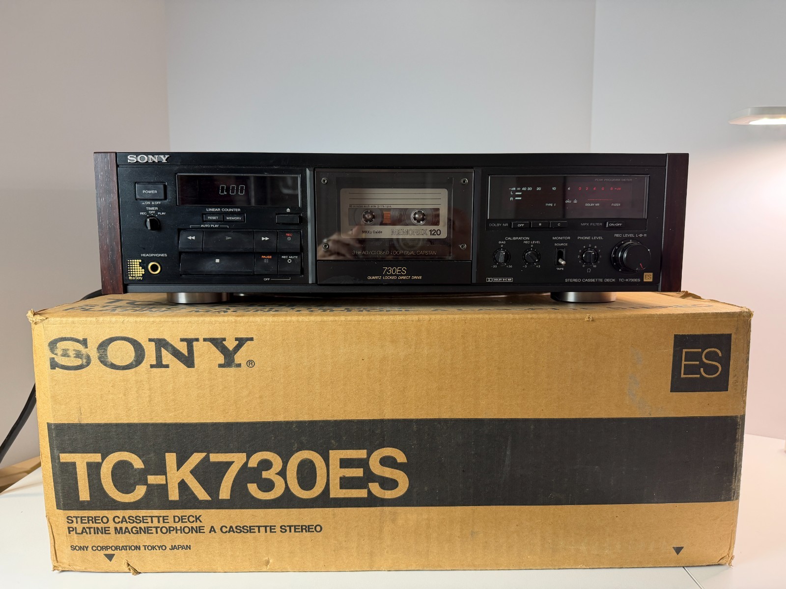 Sony TC-K730ES Stereo Cassette Tape Deck Player Wood Side - Works Sony TC-K730ES Stereo Cassette Tape Deck Player Wood Side - Works