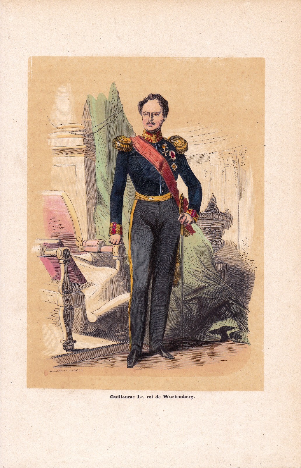 Portrait 19th century William I of Württemberg Wilhelm I Württemberg 1845 Portrait 19th century William I of Württemberg Wilhelm I Württemberg 1845