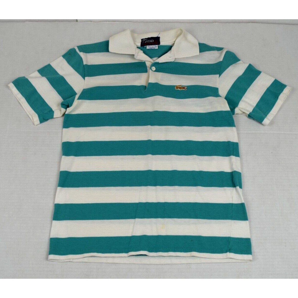 Lacoste Shirt VTG 60s 70s IZOD Lacoste Mens S Green White Stripe Made in Japan
