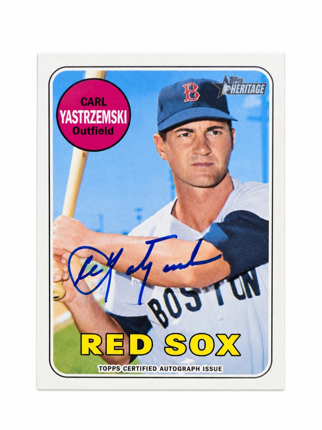 1969 Topps Carl Yastrzemski #130 Signed Authentic Auto Boston Red Sox 1969 Topps Carl Yastrzemski #130 Signed Authentic Auto Boston Red Sox