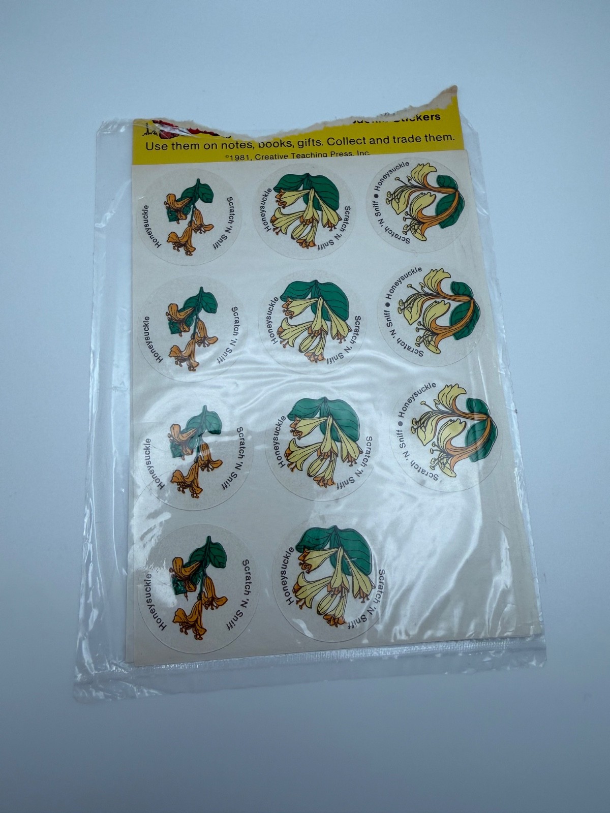 Vintage 1981 CTP Sniffys Scratch ’N Sniff Honeysuckle Stickers 11/12 Smell