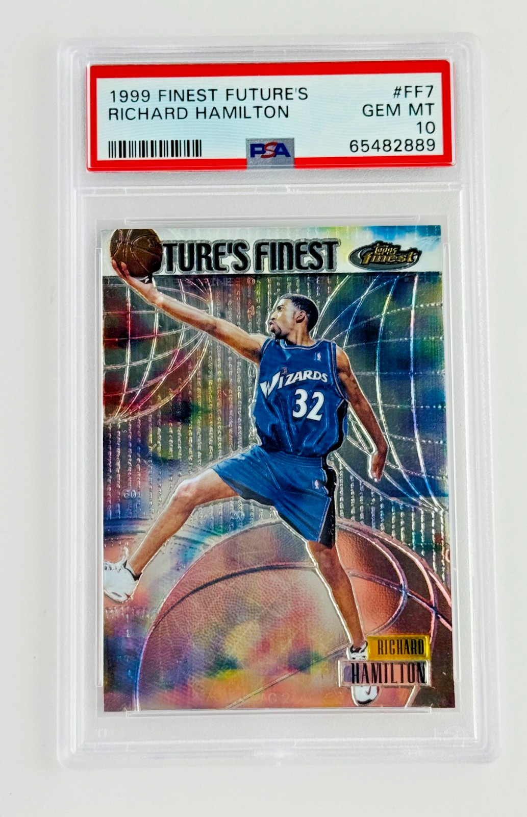 1999 Topps Finest Richard Hamilton RC /750 PSA 10 POP 1 Wizards Rookie Pistons