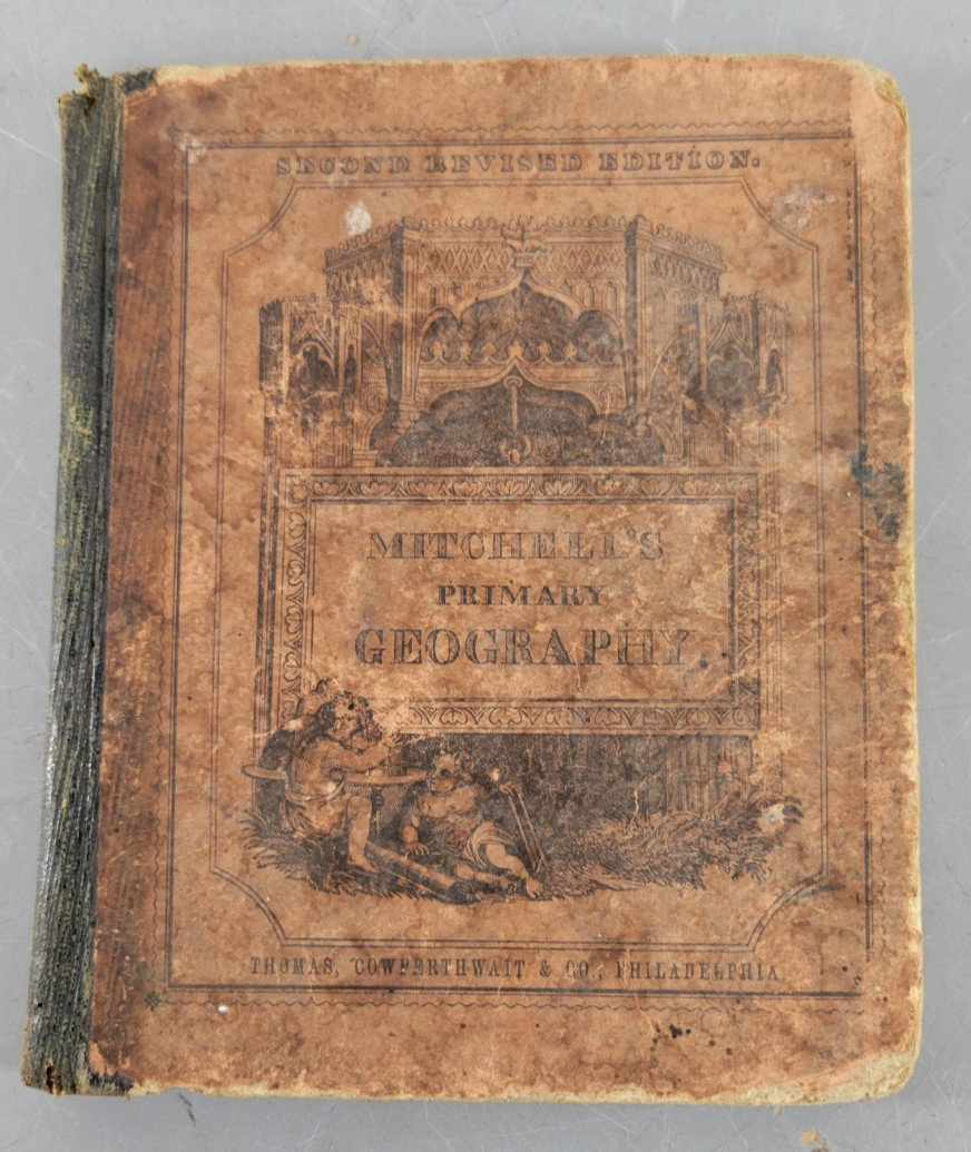MITCHELL\'S PRIMARY GEOGRAPHY ANTIQUARIAN ANTEBELLUM BOOK ENGRAVINGS MAPS 1851