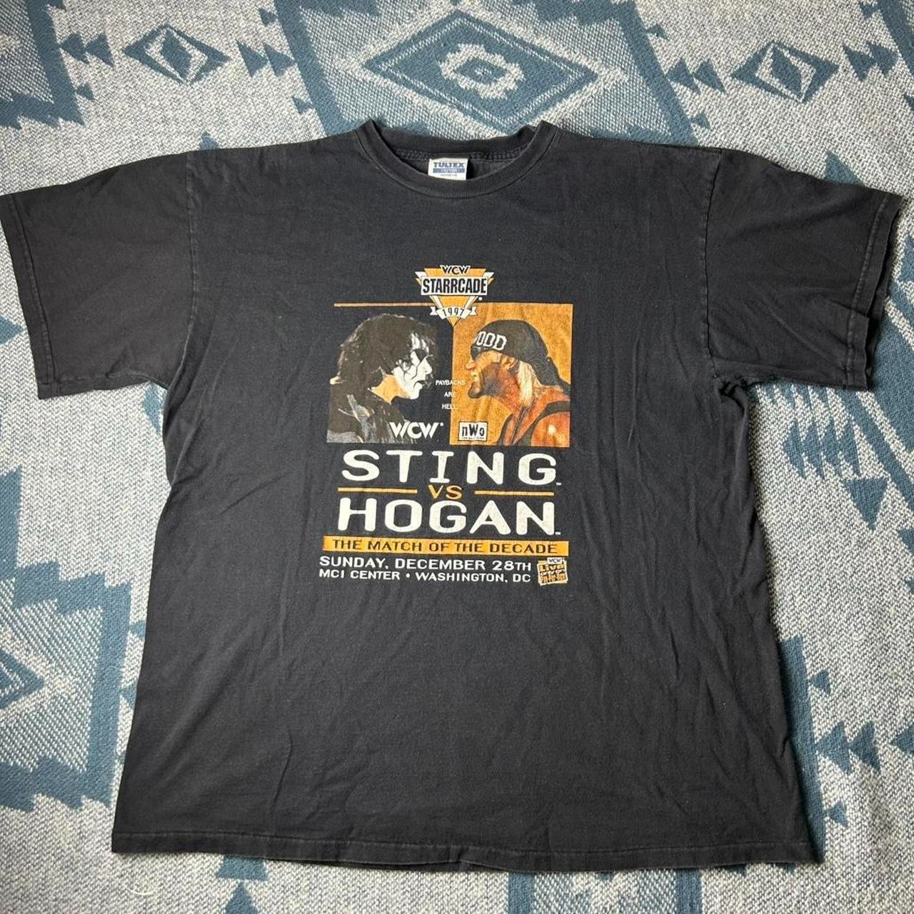 VTG 1997 WCW Sting Hulk Hogan Starrcade Shirt Wrestling Graphic Tee PA11156