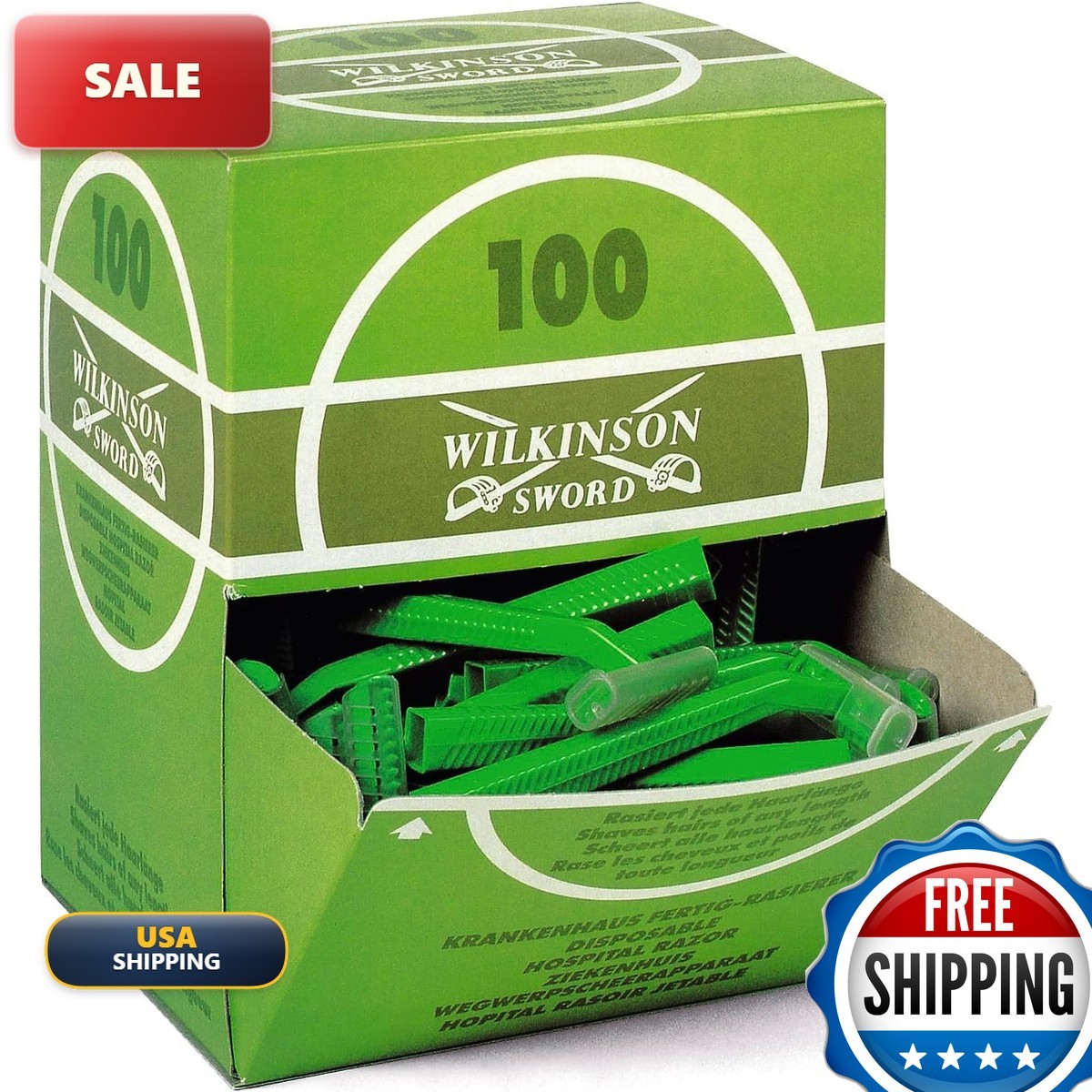 Wilkinson Sword Hospital Disposable Razor 100 ct Green Alloy Steel Unisex Wilkinson Sword Hospital Disposable Razor 100 ct Green Alloy Steel Unisex