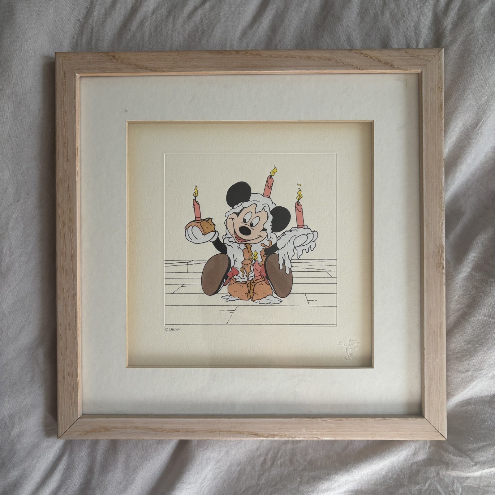 VTG 1994 Disney Treasures Mickey\'s Birthday Party 11x11 Framed Art w/COA VTG 1994 Disney Treasures Mickey\'s Birthday Party 11x11 Framed Art w/COA