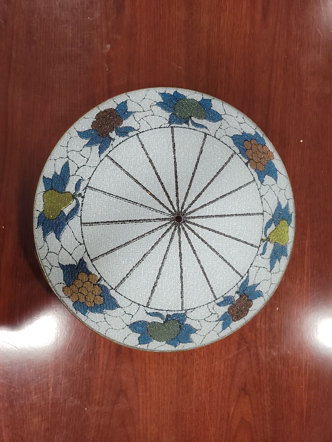 VTG Rare MCM Round Glass Ceiling Light Fixture Fruit Retro Kitchen Dining Decor VTG Rare MCM Round Glass Ceiling Light Fixture Fruit Retro Kitchen Dining Decor