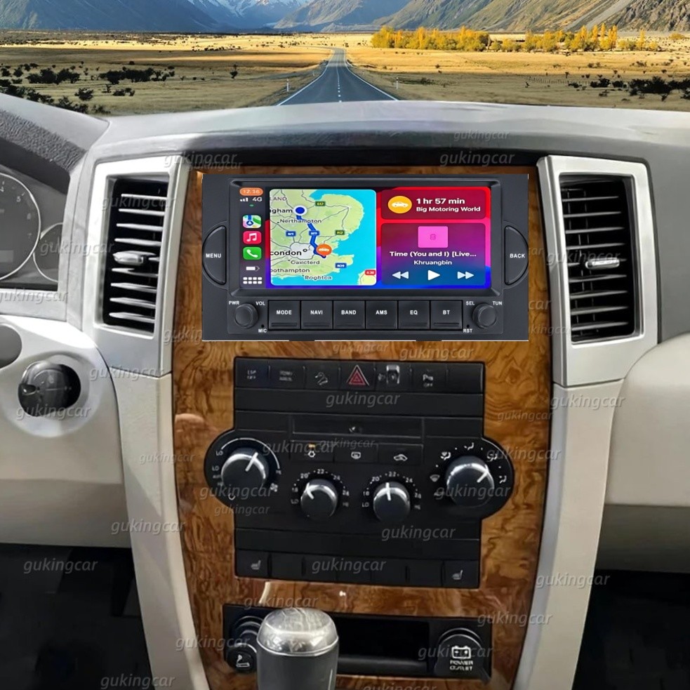 4+64G Stereo Carplay For Jeep Grand Cherokee 2007 Car Radio GPS Dash WIFI +CAM