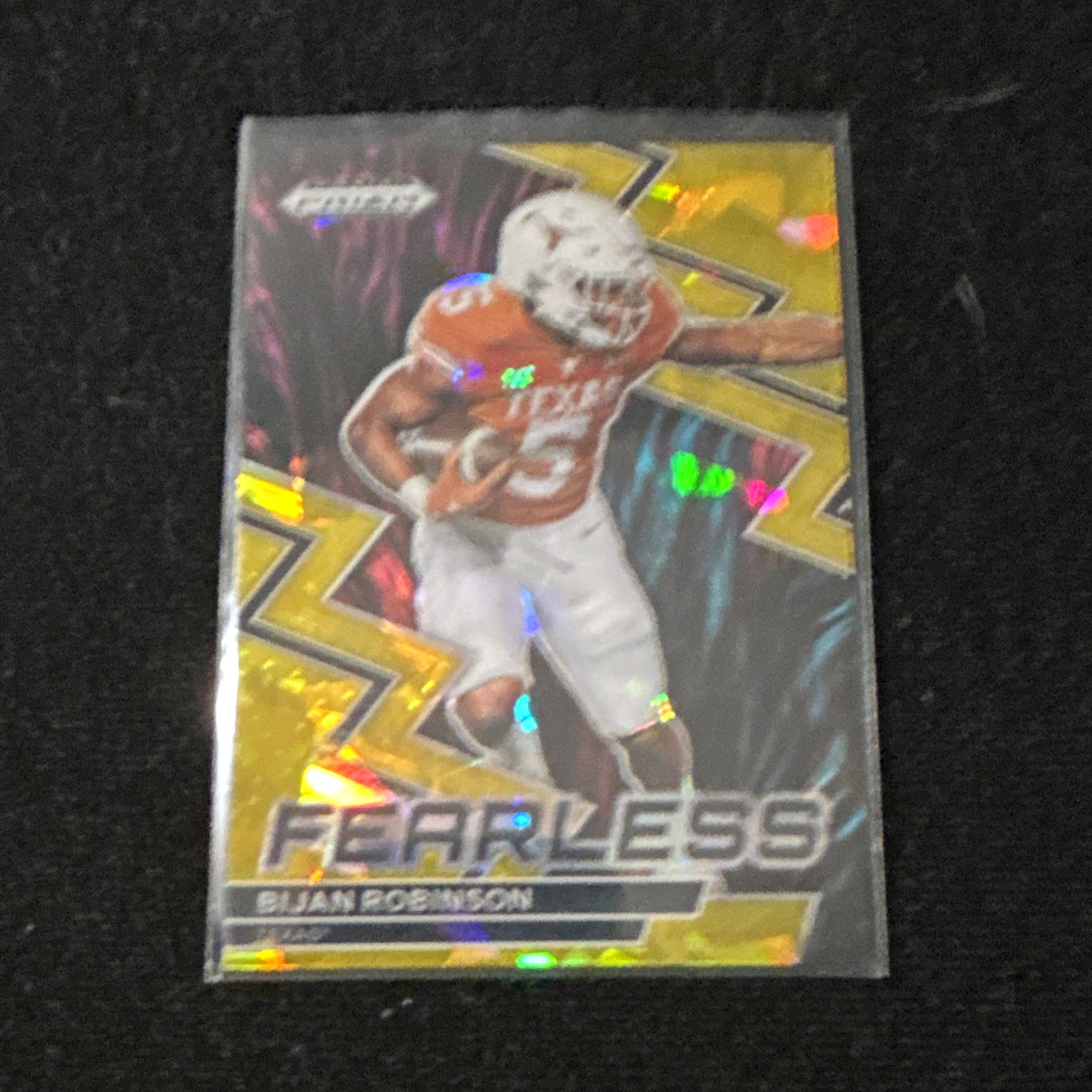 2023 Panini Prizm Draft Picks - Fearless Bijan Robinson #F-21 Gold Ice (RC) 2023 Panini Prizm Draft Picks - Fearless Bijan Robinson #F-21 Gold Ice (RC)