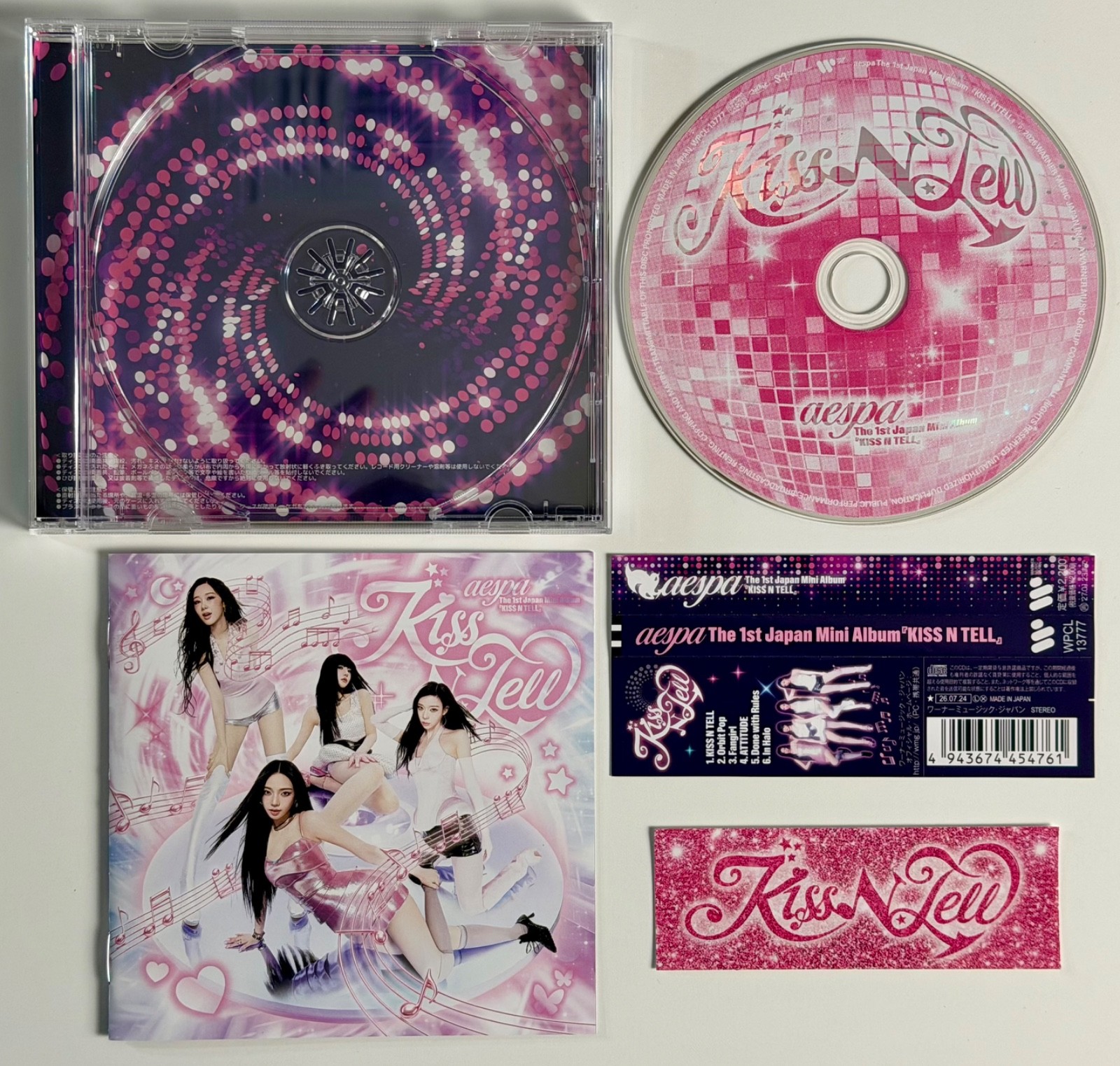 AESPA KISS N TELL 1st Japan Mini Album Kiss N Tell Version Unsealed No Photocard