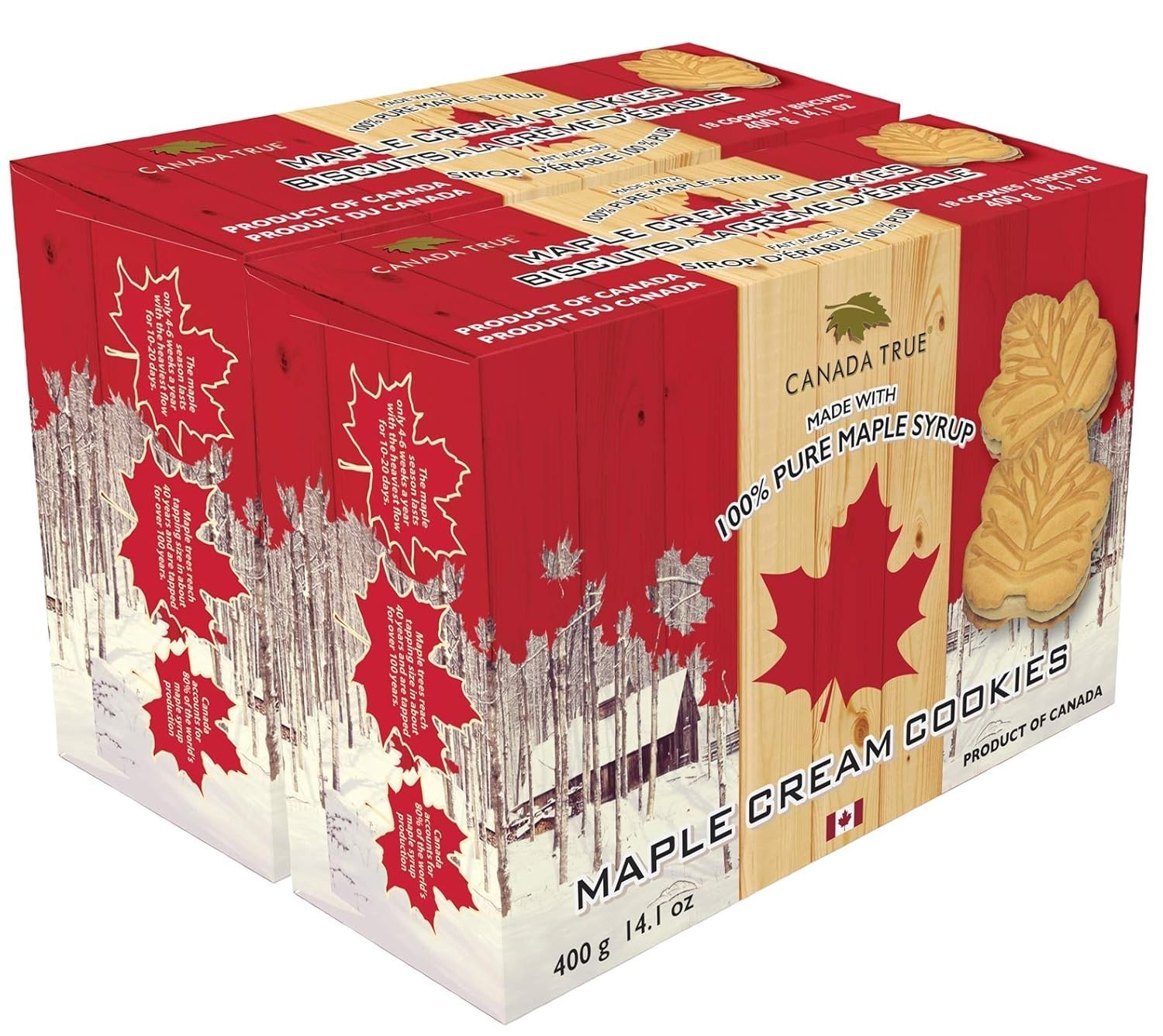 Canada True Premium Maple cream Cookies, 400g (2 pack) - 
