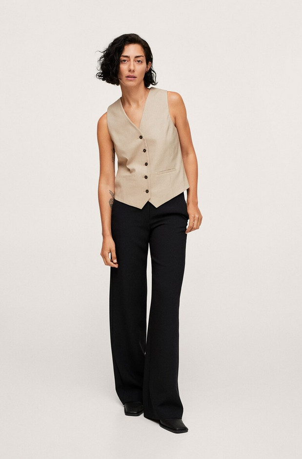 NWT MANGO MNG BLACK SIMON TAILORED TROUSERS PANTS SZ 42 US 10