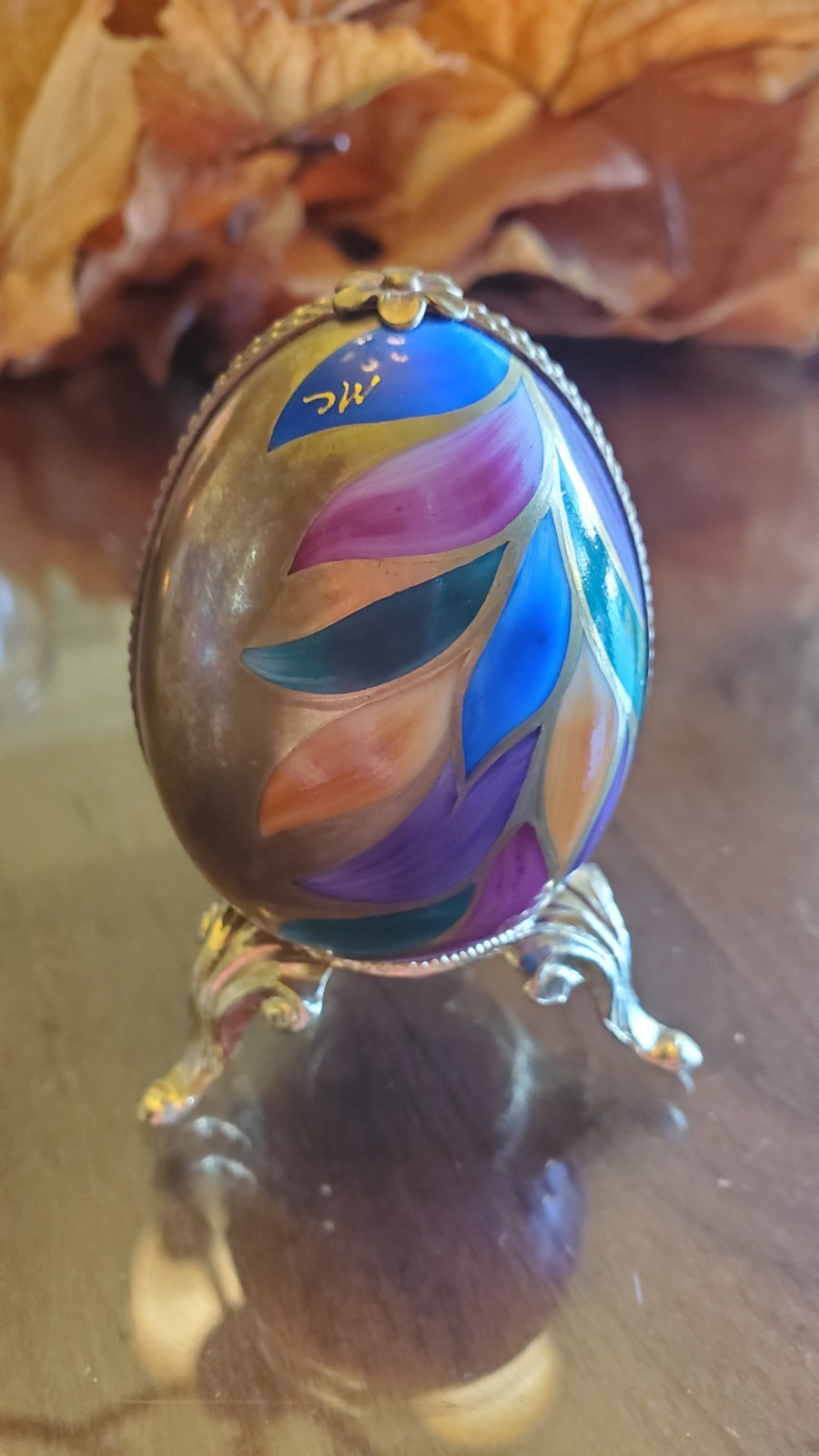 Limoges Rochard Porcelain Egg Shaped Trinket Box Hand Painted Floral Design Limoges Rochard Porcelain Egg Shaped Trinket Box Hand Painted Floral Design
